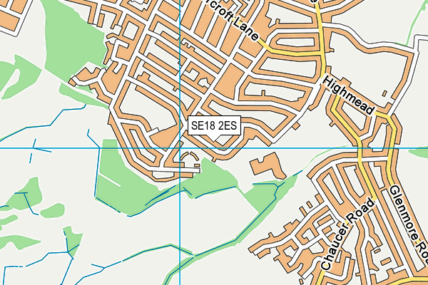 SE18 2ES map - OS VectorMap District (Ordnance Survey)