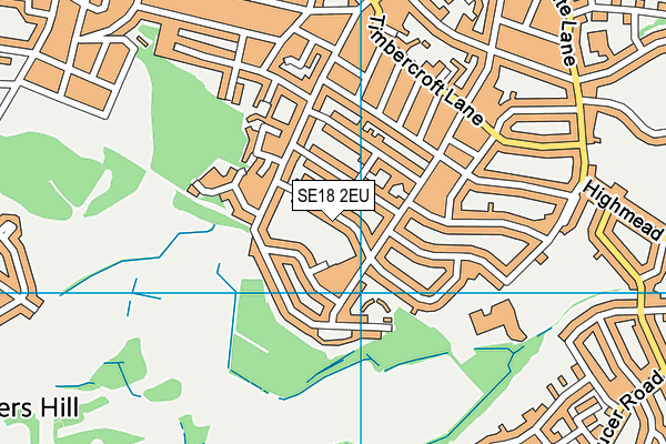SE18 2EU map - OS VectorMap District (Ordnance Survey)