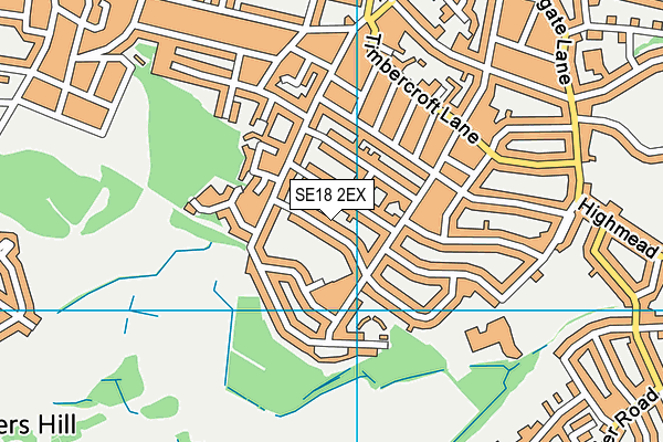 SE18 2EX map - OS VectorMap District (Ordnance Survey)