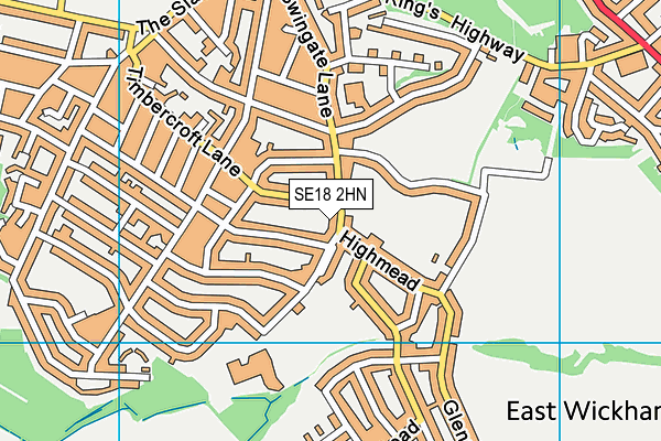 SE18 2HN map - OS VectorMap District (Ordnance Survey)