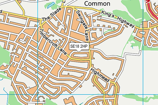 SE18 2HP map - OS VectorMap District (Ordnance Survey)