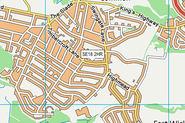 SE18 2HR map - OS VectorMap District (Ordnance Survey)