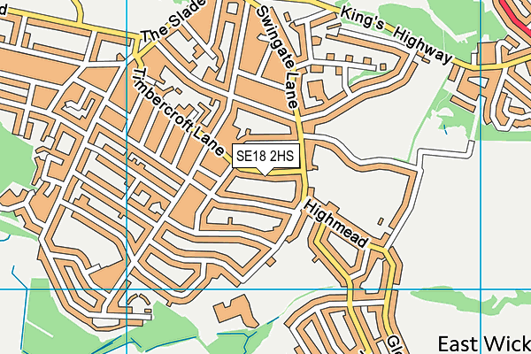 SE18 2HS map - OS VectorMap District (Ordnance Survey)