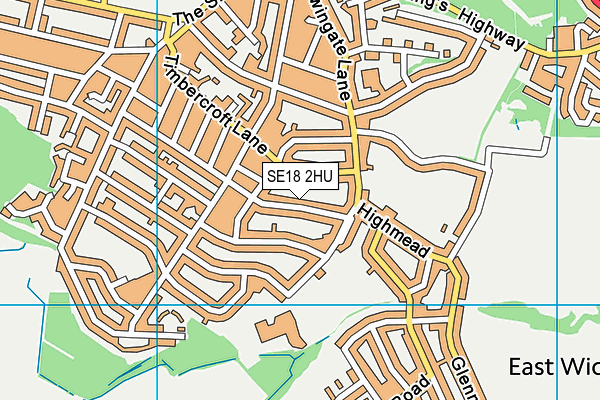 SE18 2HU map - OS VectorMap District (Ordnance Survey)