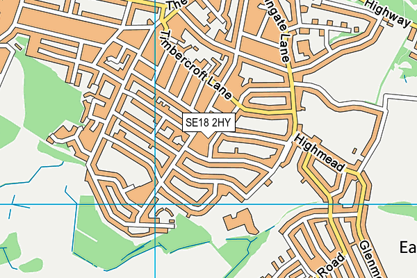 SE18 2HY map - OS VectorMap District (Ordnance Survey)