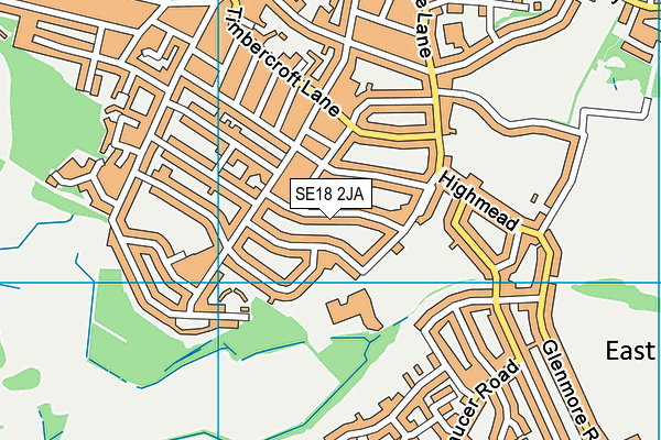 SE18 2JA map - OS VectorMap District (Ordnance Survey)