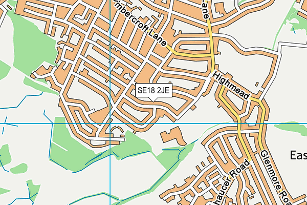SE18 2JE map - OS VectorMap District (Ordnance Survey)