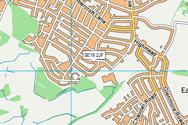 SE18 2JF map - OS VectorMap District (Ordnance Survey)