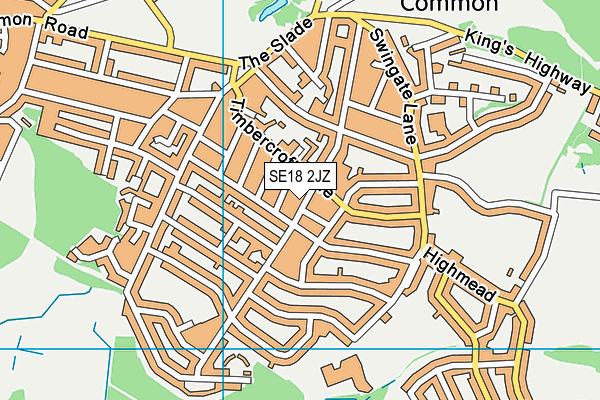 SE18 2JZ map - OS VectorMap District (Ordnance Survey)