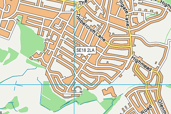 SE18 2LA map - OS VectorMap District (Ordnance Survey)