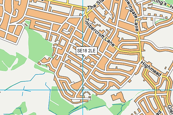 SE18 2LE map - OS VectorMap District (Ordnance Survey)
