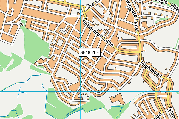 SE18 2LF map - OS VectorMap District (Ordnance Survey)