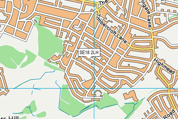 SE18 2LH map - OS VectorMap District (Ordnance Survey)