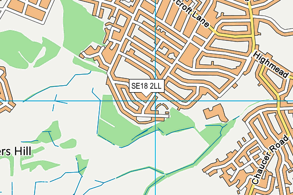 SE18 2LL map - OS VectorMap District (Ordnance Survey)