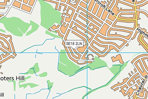 SE18 2LN map - OS VectorMap District (Ordnance Survey)