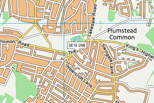 SE18 2NB map - OS VectorMap District (Ordnance Survey)