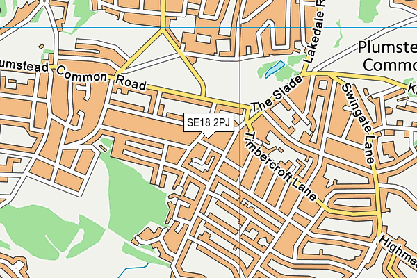 SE18 2PJ map - OS VectorMap District (Ordnance Survey)