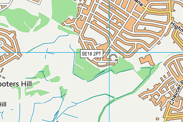 SE18 2PT map - OS VectorMap District (Ordnance Survey)