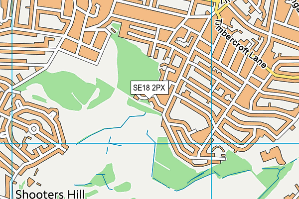 SE18 2PX map - OS VectorMap District (Ordnance Survey)
