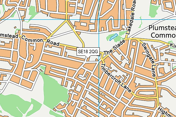 SE18 2QG map - OS VectorMap District (Ordnance Survey)