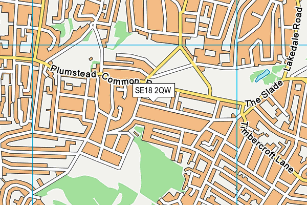 SE18 2QW map - OS VectorMap District (Ordnance Survey)