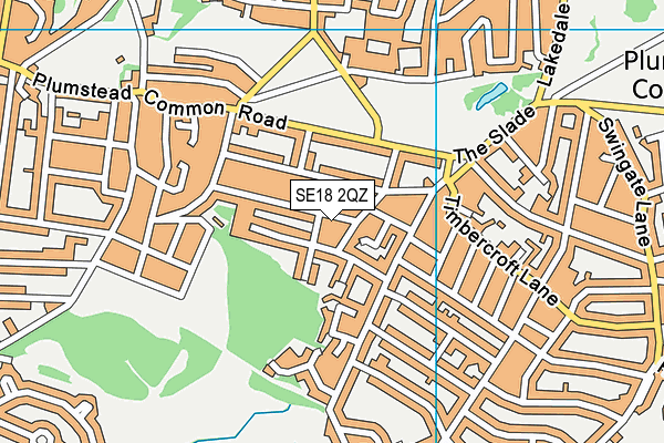 SE18 2QZ map - OS VectorMap District (Ordnance Survey)