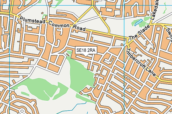 SE18 2RA map - OS VectorMap District (Ordnance Survey)