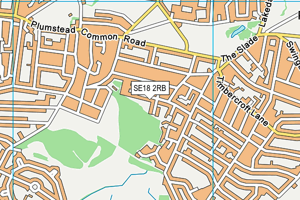 SE18 2RB map - OS VectorMap District (Ordnance Survey)