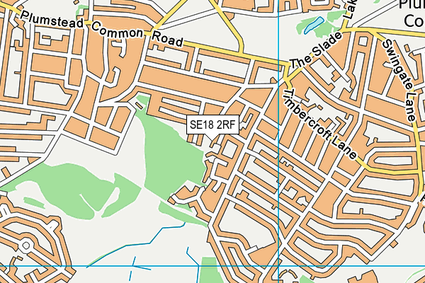 SE18 2RF map - OS VectorMap District (Ordnance Survey)