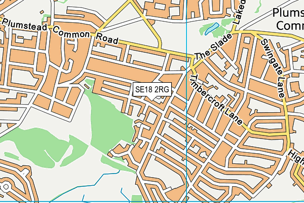 SE18 2RG map - OS VectorMap District (Ordnance Survey)