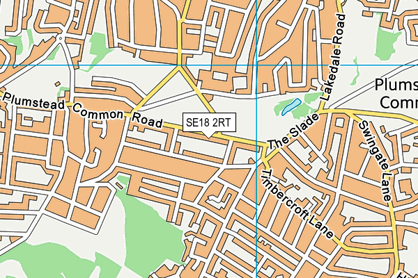 SE18 2RT map - OS VectorMap District (Ordnance Survey)