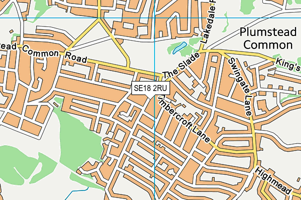 SE18 2RU map - OS VectorMap District (Ordnance Survey)