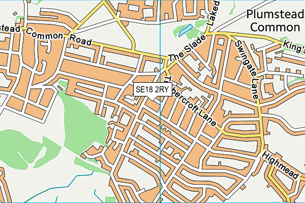SE18 2RY map - OS VectorMap District (Ordnance Survey)