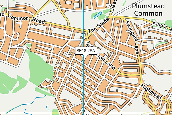 SE18 2SA map - OS VectorMap District (Ordnance Survey)