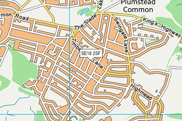 SE18 2SF map - OS VectorMap District (Ordnance Survey)