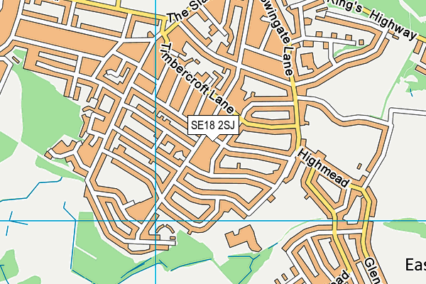 SE18 2SJ map - OS VectorMap District (Ordnance Survey)