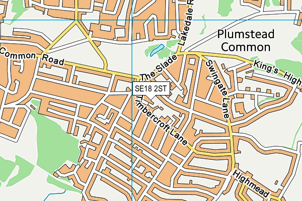 SE18 2ST map - OS VectorMap District (Ordnance Survey)