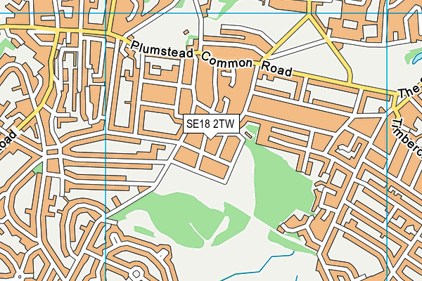 SE18 2TW map - OS VectorMap District (Ordnance Survey)