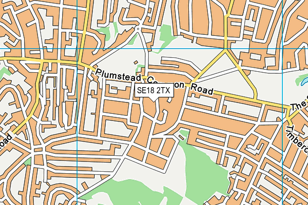 SE18 2TX map - OS VectorMap District (Ordnance Survey)