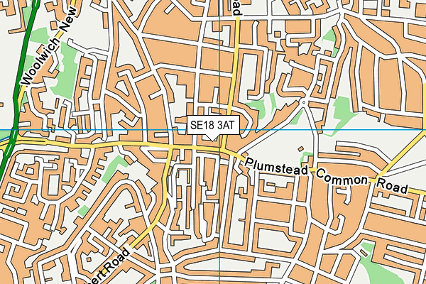 SE18 3AT map - OS VectorMap District (Ordnance Survey)