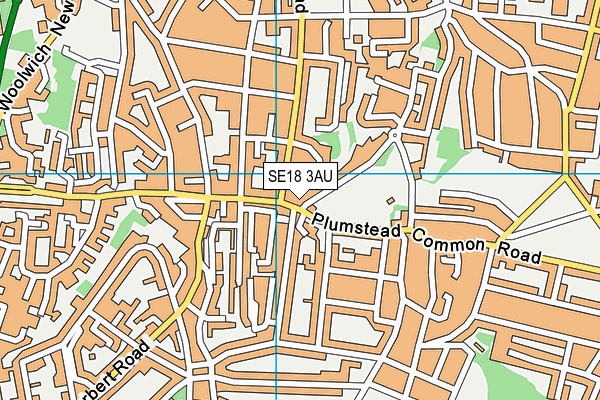 SE18 3AU map - OS VectorMap District (Ordnance Survey)