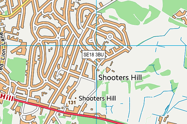 Shooters Hill Tennis Club map (SE18 3BU) - OS VectorMap District (Ordnance Survey)