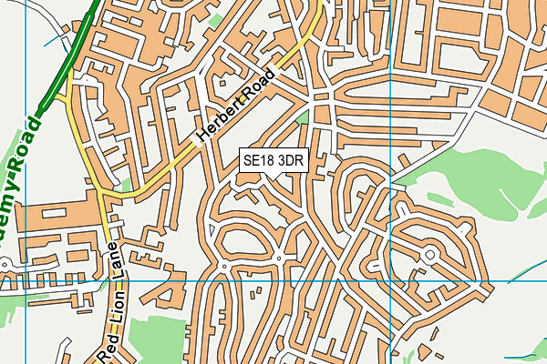SE18 3DR map - OS VectorMap District (Ordnance Survey)