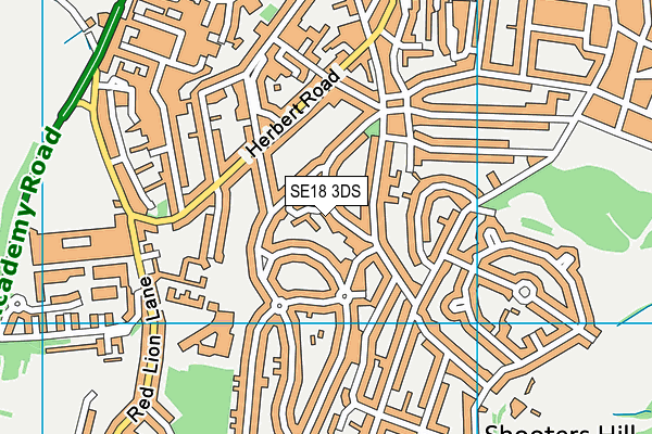 SE18 3DS map - OS VectorMap District (Ordnance Survey)