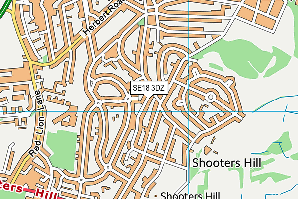 SE18 3DZ map - OS VectorMap District (Ordnance Survey)