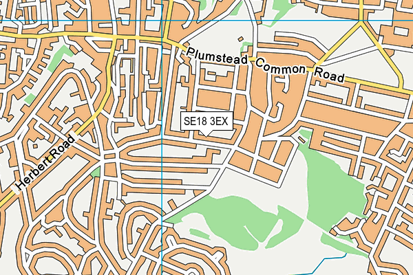 SE18 3EX map - OS VectorMap District (Ordnance Survey)