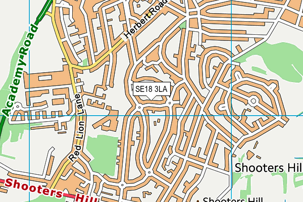 SE18 3LA map - OS VectorMap District (Ordnance Survey)