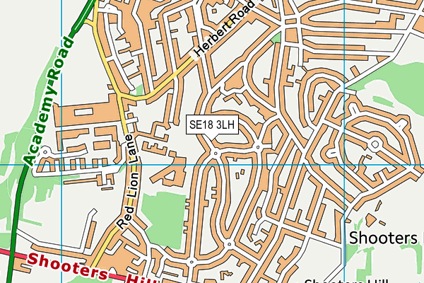SE18 3LH map - OS VectorMap District (Ordnance Survey)