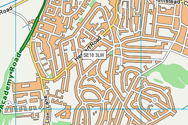 SE18 3LW map - OS VectorMap District (Ordnance Survey)