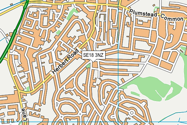 SE18 3NZ map - OS VectorMap District (Ordnance Survey)